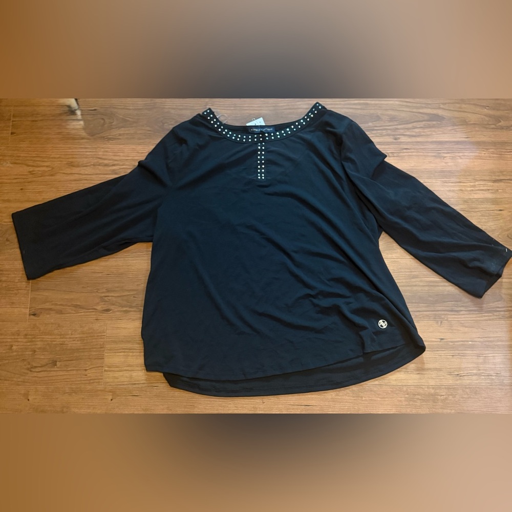 Black Studded Women's Top